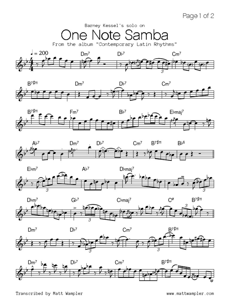 Bake One Note Samba | PDF