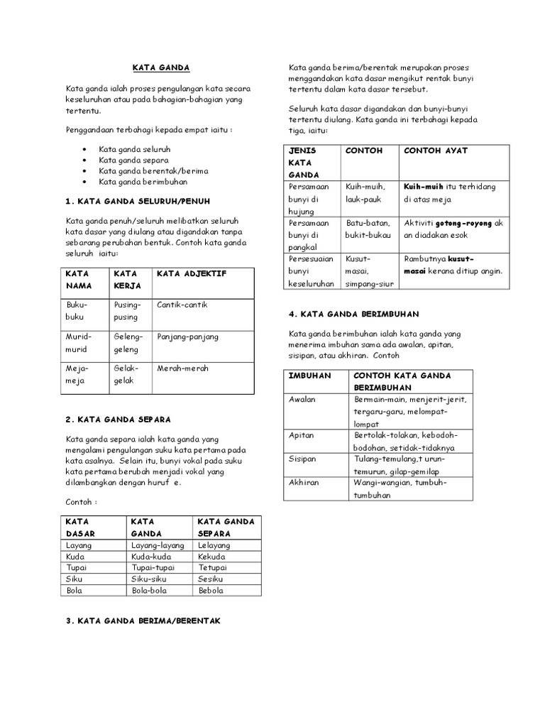 Kata Ganda Nota Murid Pdf