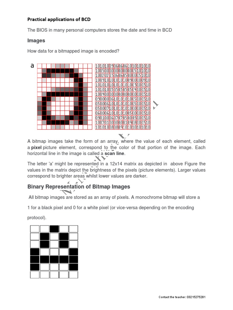 Bitmap Image Encoding Guide | PDF | Image Resolution | Pixel