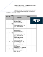 Especificaciones Técnicas y Requerimientos Técnicos Mínimos