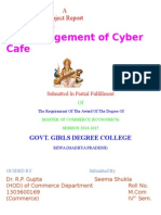 Management of Cyber Cafe: A Project Report On