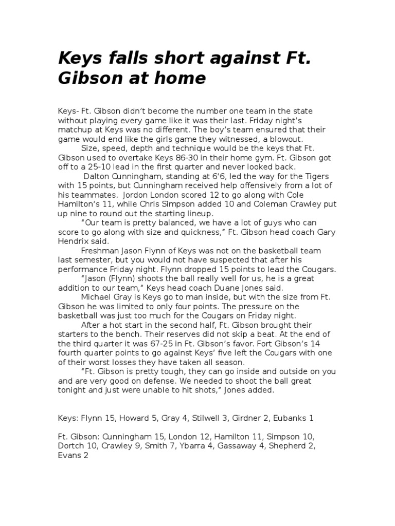 Keys Boys Vs FTG | PDF