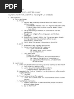 History Notes on the Vietnam War