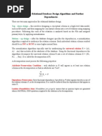 Chapter 15 - Relational Database Design Algorithms and Further Dependencies