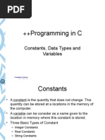 Constants, Data Types and Variables