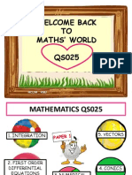 Welcome Back TO Maths' World QS025: Hclim - KMJ