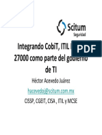 Integrando CobiT ITIL e ISO 27001 Como Parte Del Gobierno de TI