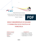 Ideas fundamentales de Bolívar y formación socio política de Venezuela