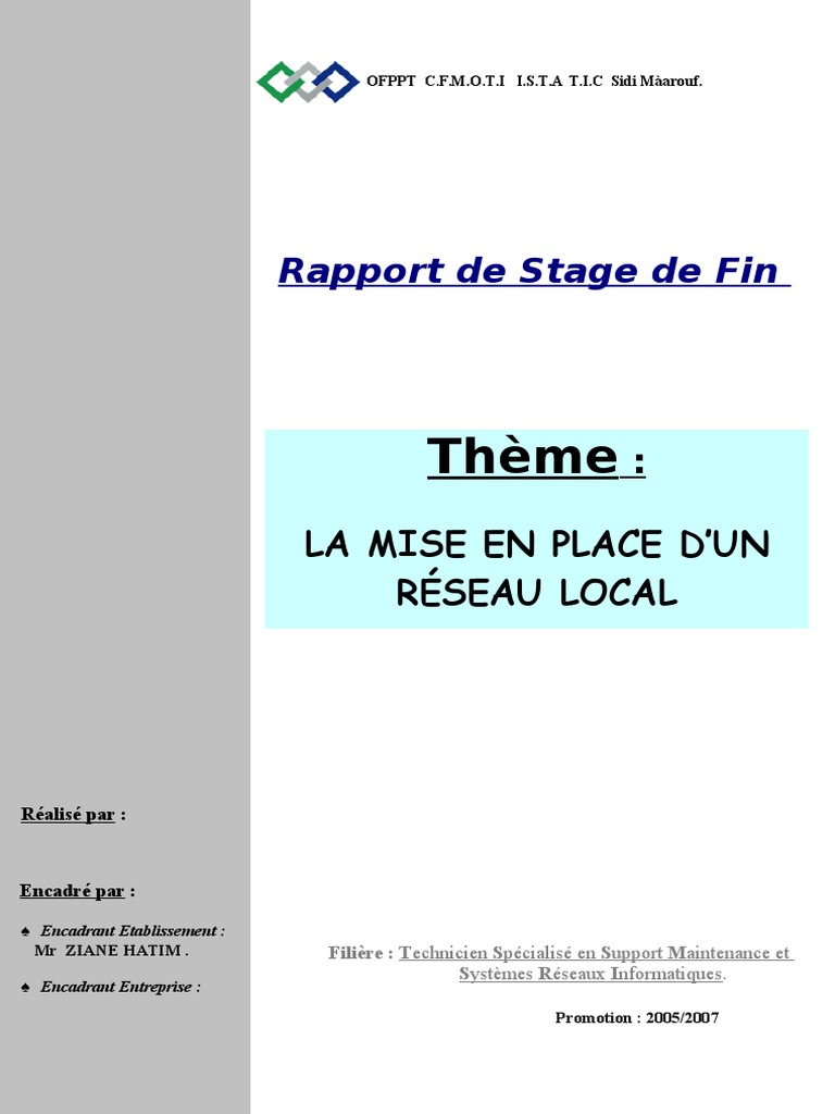 Exemple de Rapport de Stage  Informatique  Application