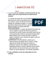 Lista de Exercícios 01 de Projeto de Estradas