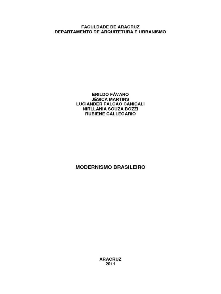 Trabalho - Modernismo No Brasil  Modernism  Anarchism