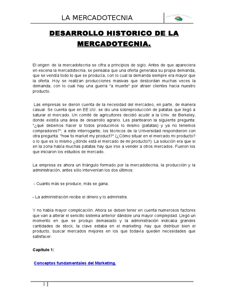Desarrollo Historico de La Mercadotecnia Producto
