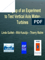 Setting Up of An Experiment To Test Vertical Axis Water-Turbines