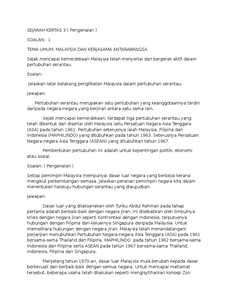 Sejarah Kertas 3 Tingkatan 5 Pdf