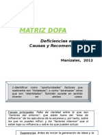 001 MATRIZ DOFA Deficiencias en Su Uso Causas y Recomendaciones