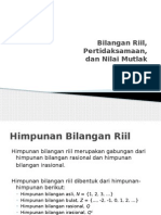 Bilangan Riil, Pertidaksamaan, Nilai Mutlak