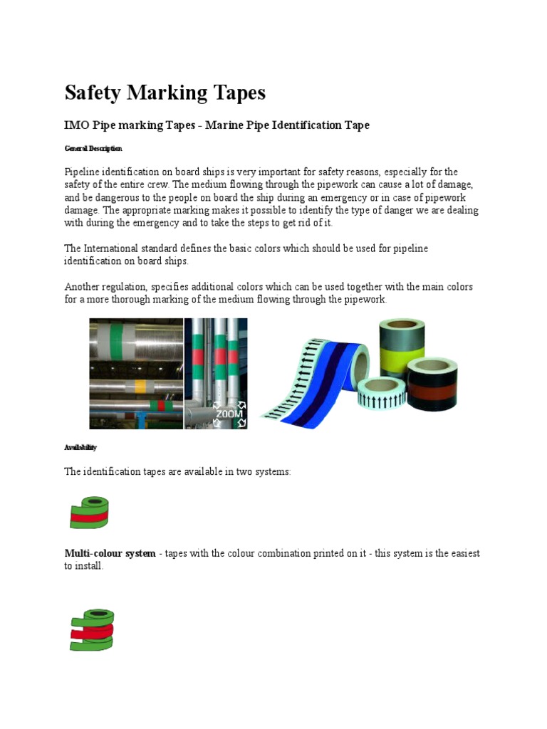 Safety Marking Tapes for Pipelines | PDF | Firefighting | Pipe (Fluid ...