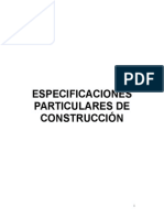 Especificaciones Particulares de Construcción