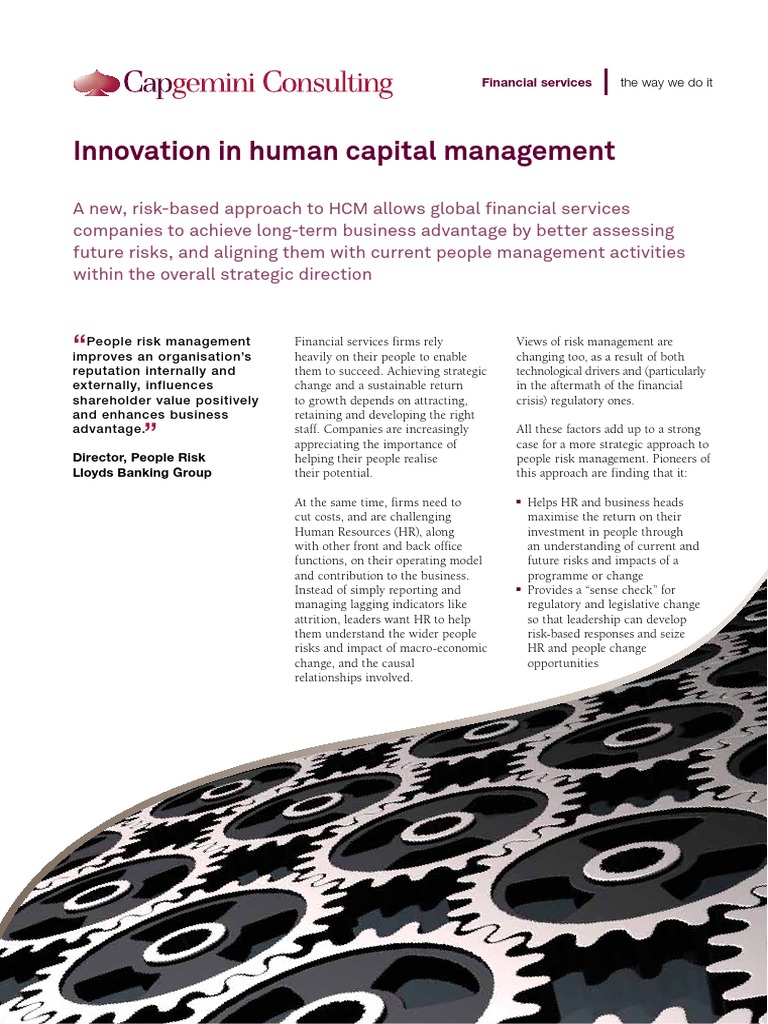 Innovation in Human Capital Management | PDF | Risk | Risk Management