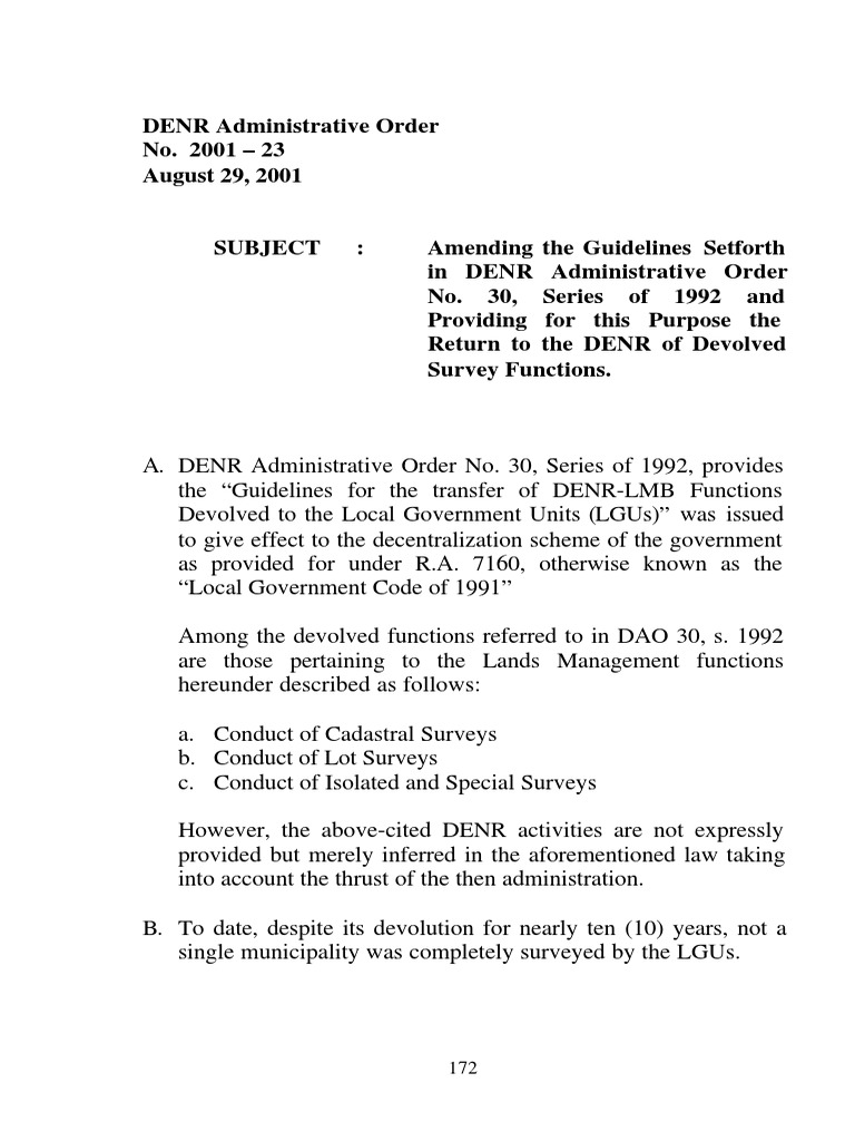Denr Dao 2001-23 | PDF | Devolution | Public Sphere