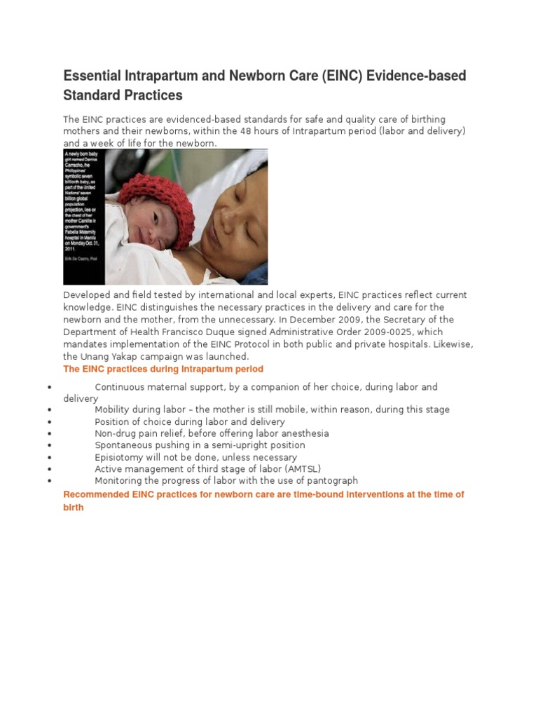 Essential Intrapartum and Newborn Care | PDF | Childbirth | Infants