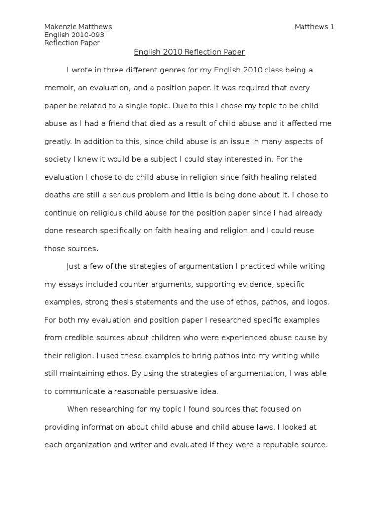 Child abuse paper