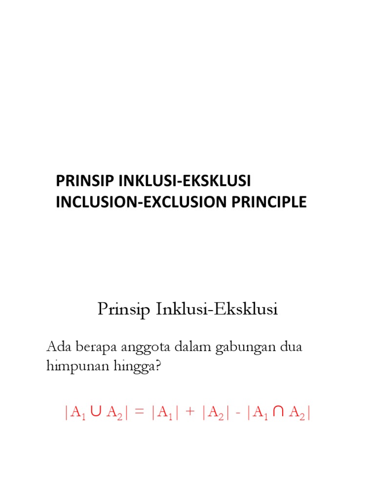 Prinsip Inklusi Eksklusi | PDF
