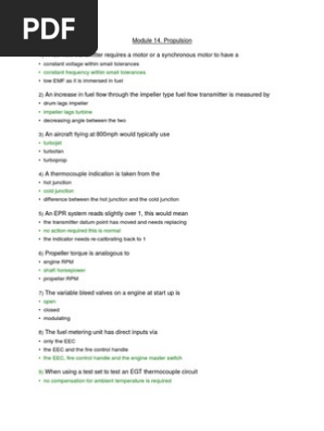 Module 14 Questions Turbocharger Engines