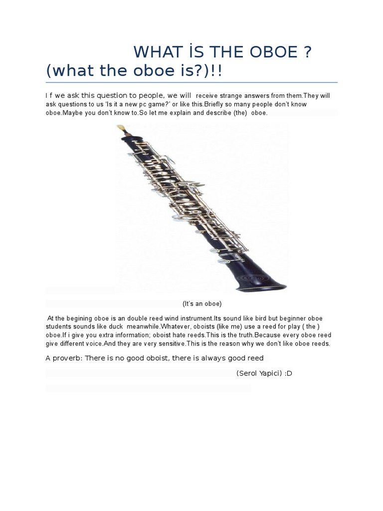 What i̇s the Oboe Oboe Cor Anglais