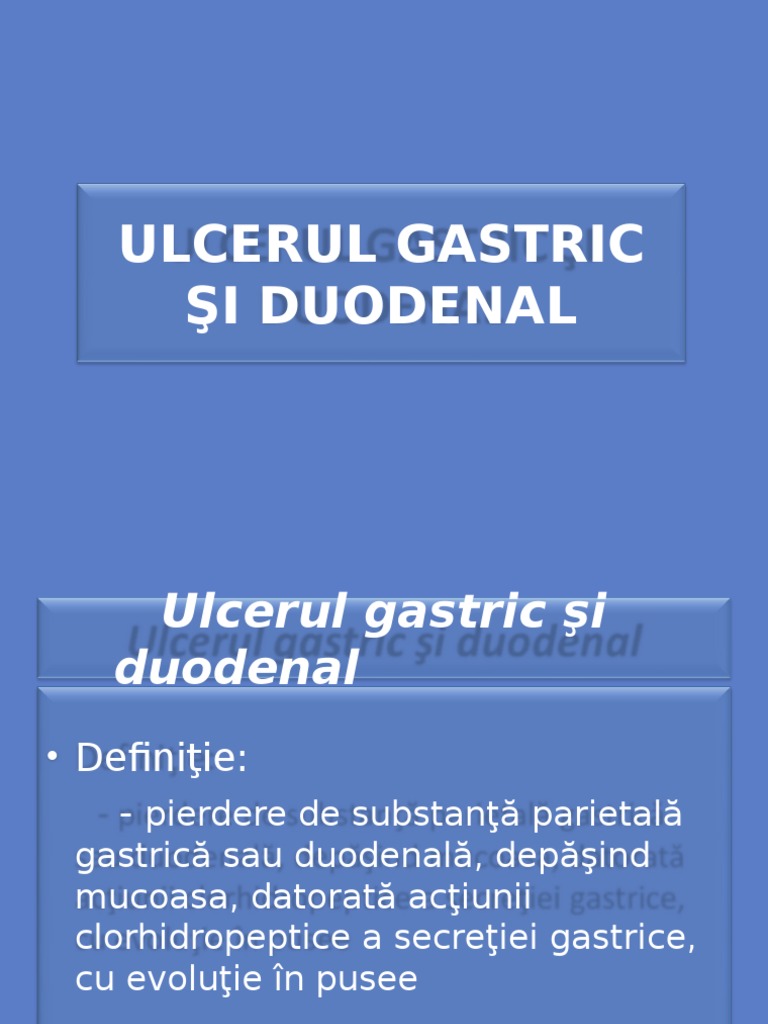 Ulcerul Gastric Si Duodenal | PDF