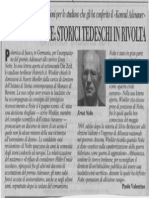 Premio a Nolte. Storici Tedeschi in Rivolta - Corsera - 16 Giugno 2000