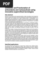 Extraction and Fractionation of Antioxidants and Nutraceuticals Using Innovative Supercritical Tecnologies