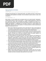 Tipos Primitivos de Dados Em Java