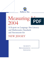Measuring Up 2004: A Report On Language Arts Literacy and Mathematics Standards and Assessments For New Jersey