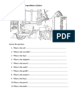 WORKSHEET - Prepositions of Place