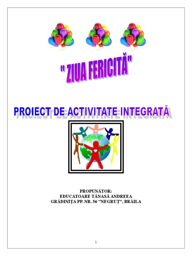 ZIUA FERICITA - Proiect Didactic | PDF