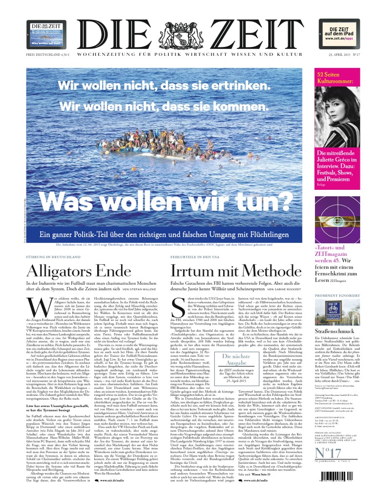 Die Zeit Mit Zeit Magazin No 17 Vom 23 April 15