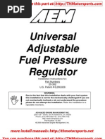 Download Installation Instructions Universal Fuel Regulator 25-302 by THMotorsportsnet SN26388426 doc pdf