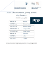 5-7 Schedule Final Exams, May 2015