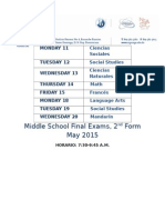 8 Schedule Final Exams, May 2015
