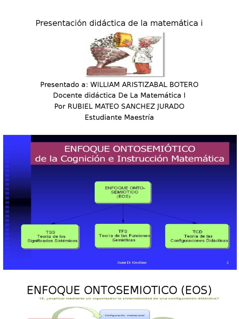 Presentación Didáctica: Enfoque Ontosemiótico | PDF | Enseñanza de ...