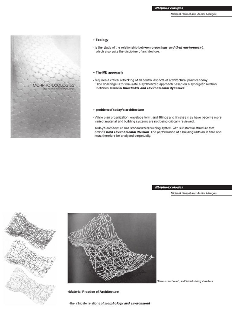 Morpho Ecologies | PDF | System | Ecology