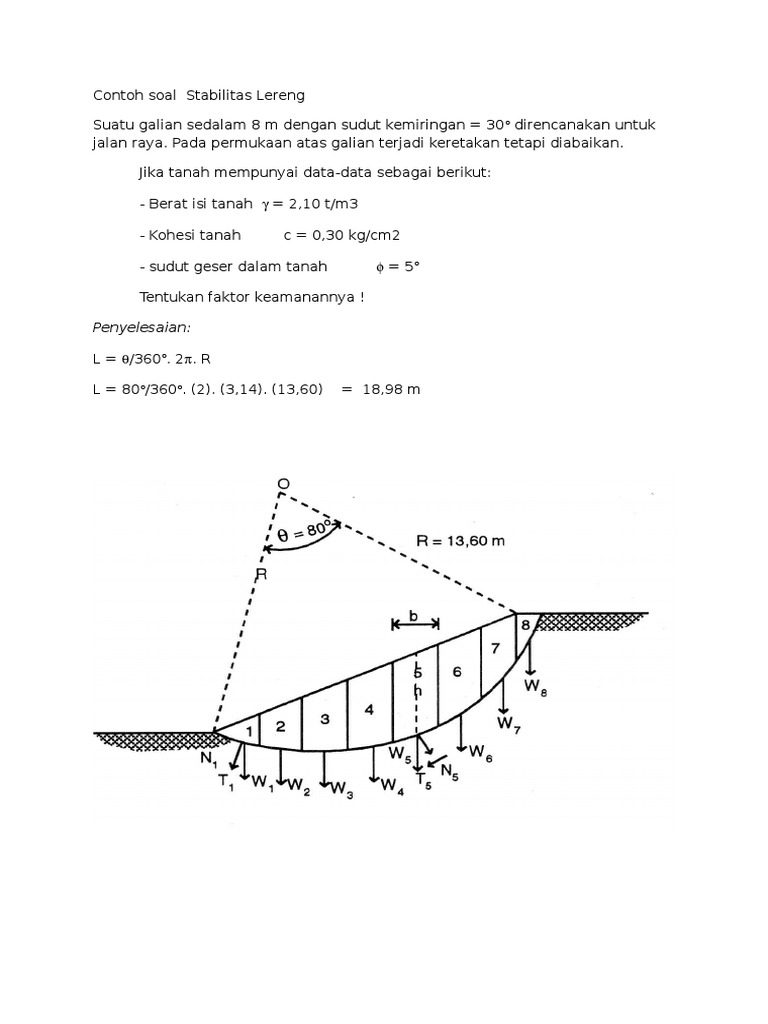 Contoh Soal Stabilitas Lereng  PDF