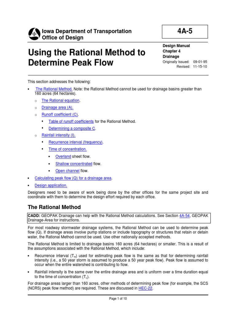 Rational Method for Stormwater Design | PDF | Surface Runoff | Drainage ...