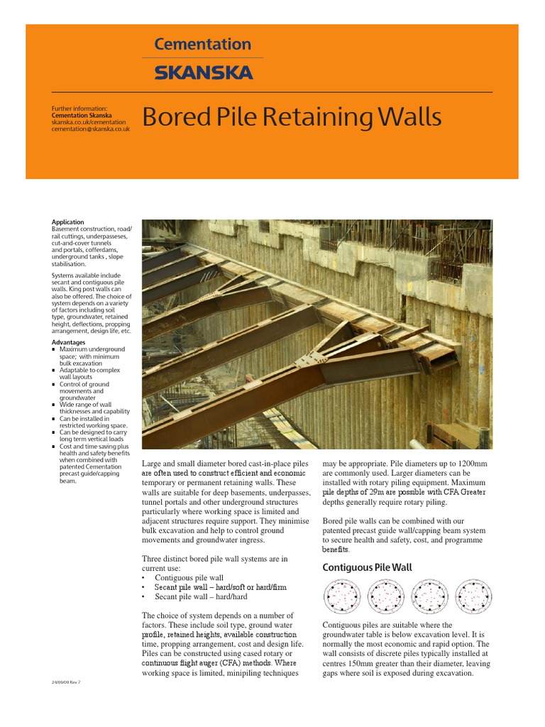 Contiguous Bored Pile Wall Systems | PDF | Deep Foundation | Building ...