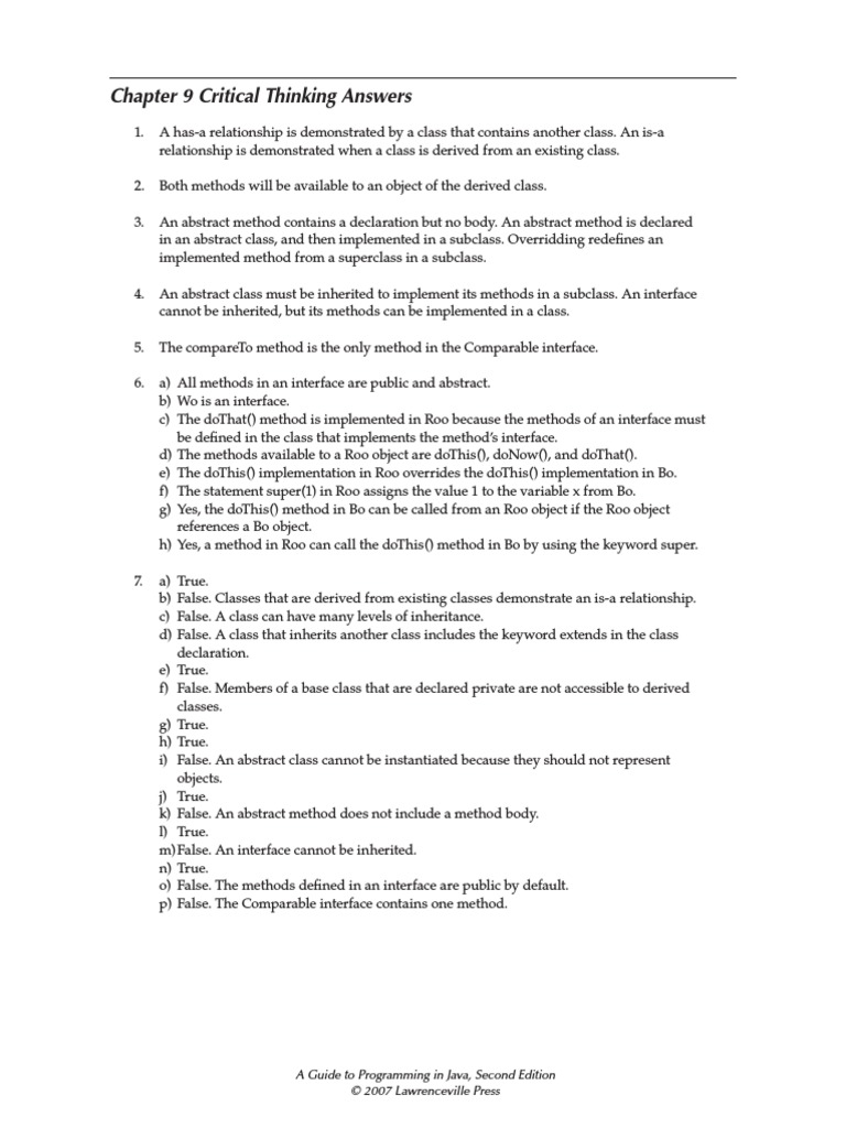Ch09 Critical Thinking Answers