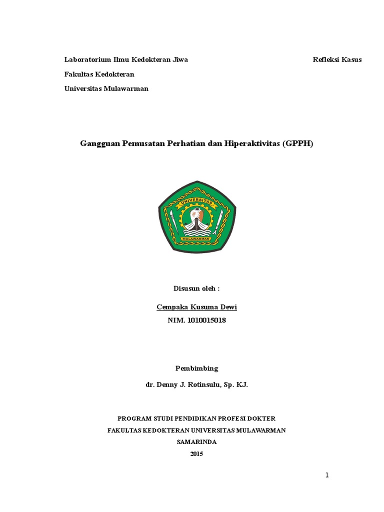 Refleksi Kasus GPPH Anak Usia Dini | PDF | Pengembangan Diri