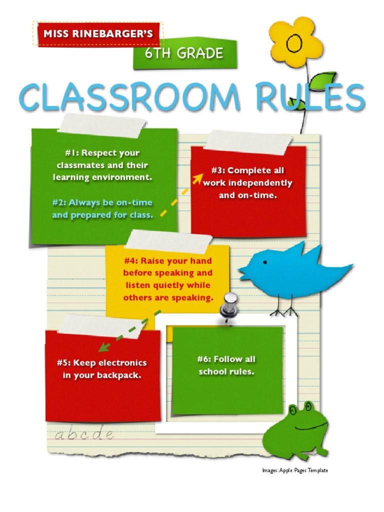 6th Grade Classroom Rules Guide | PDF | Career & Growth | Language Arts ...