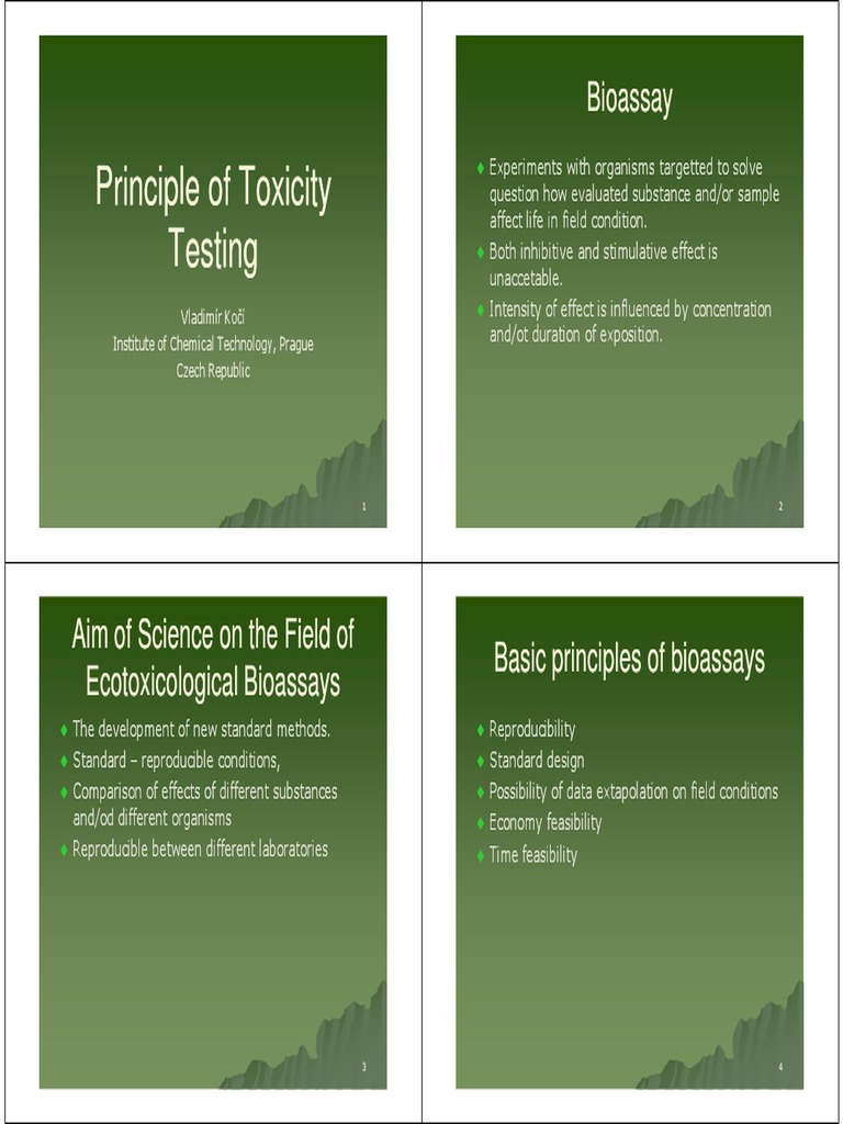 Bioassay Principles for Toxicity Testing | PDF | Bioassay | Solubility