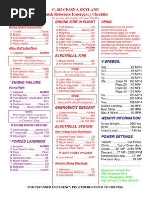Emergency Checklist7 | PDF | Transponder (Aeronautics) | Carburetor